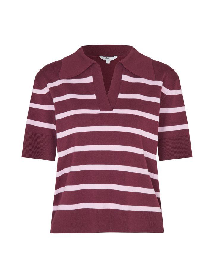 Sika Polo Top | Bordeaux Stripe