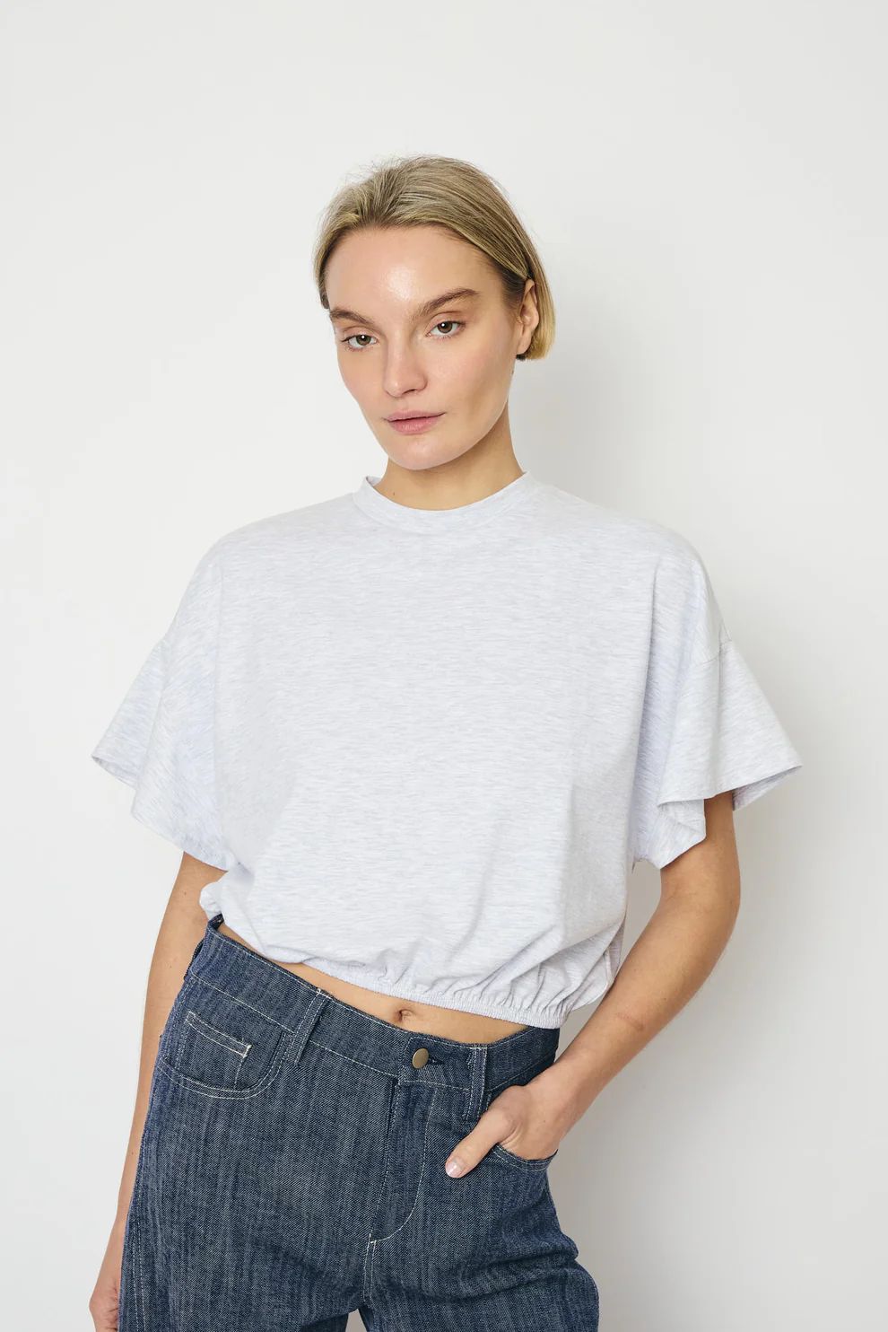 Raffa Top | White Melange