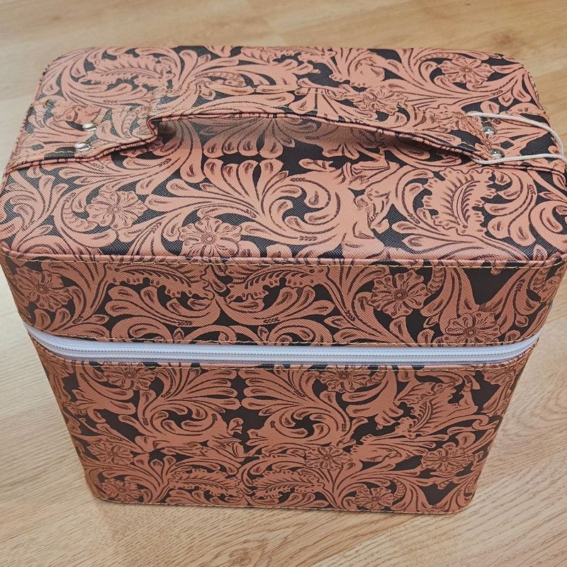 Tooled Leather Makeup Box