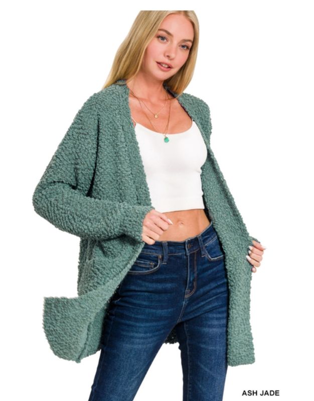 Ash Jade Popcorn Cardigan