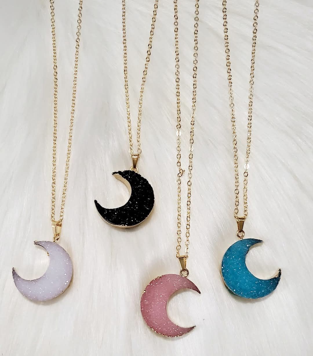 Druzy Moon Neckace