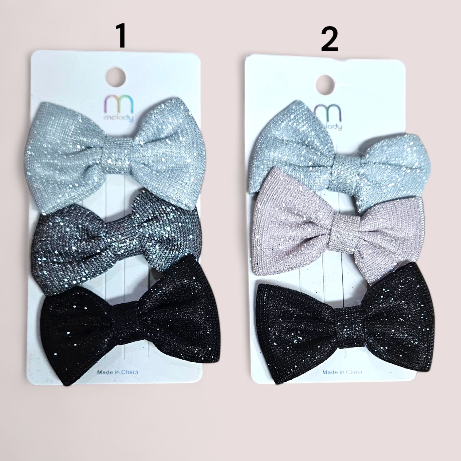 Alligator clip Bows 3pcs