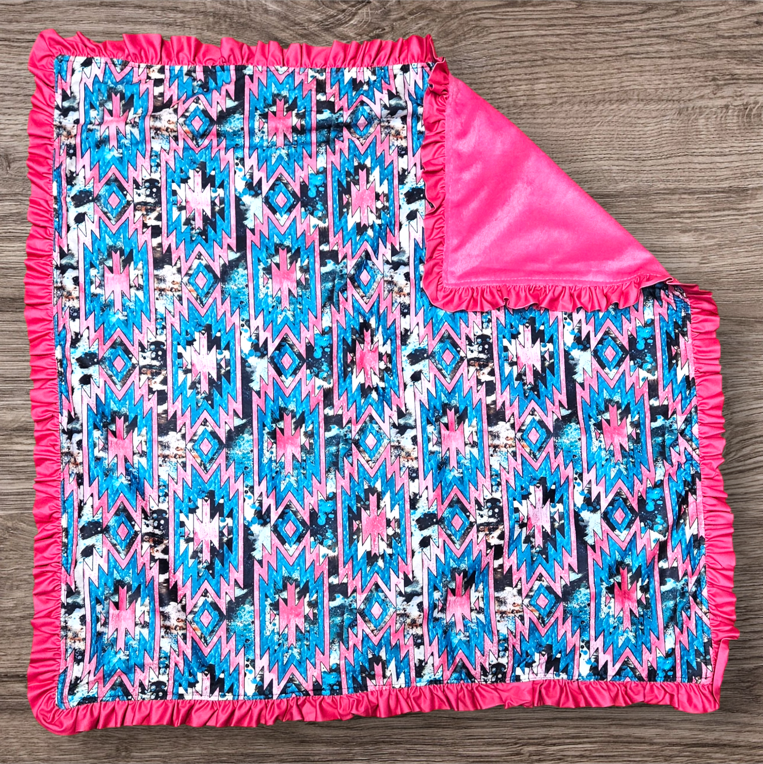 Hot Pink Aztec Baby Blanket