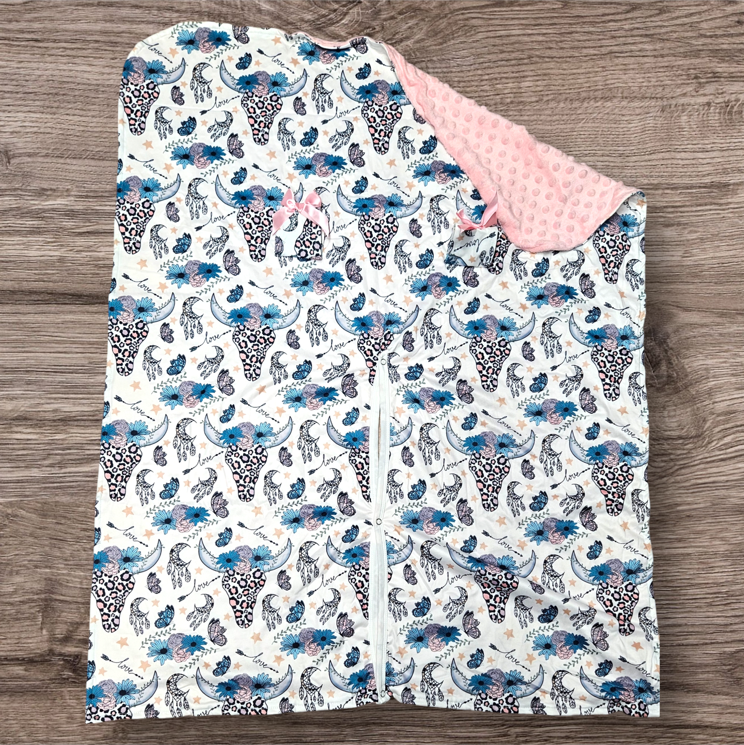 Floral Bull Skull Carseat Cover