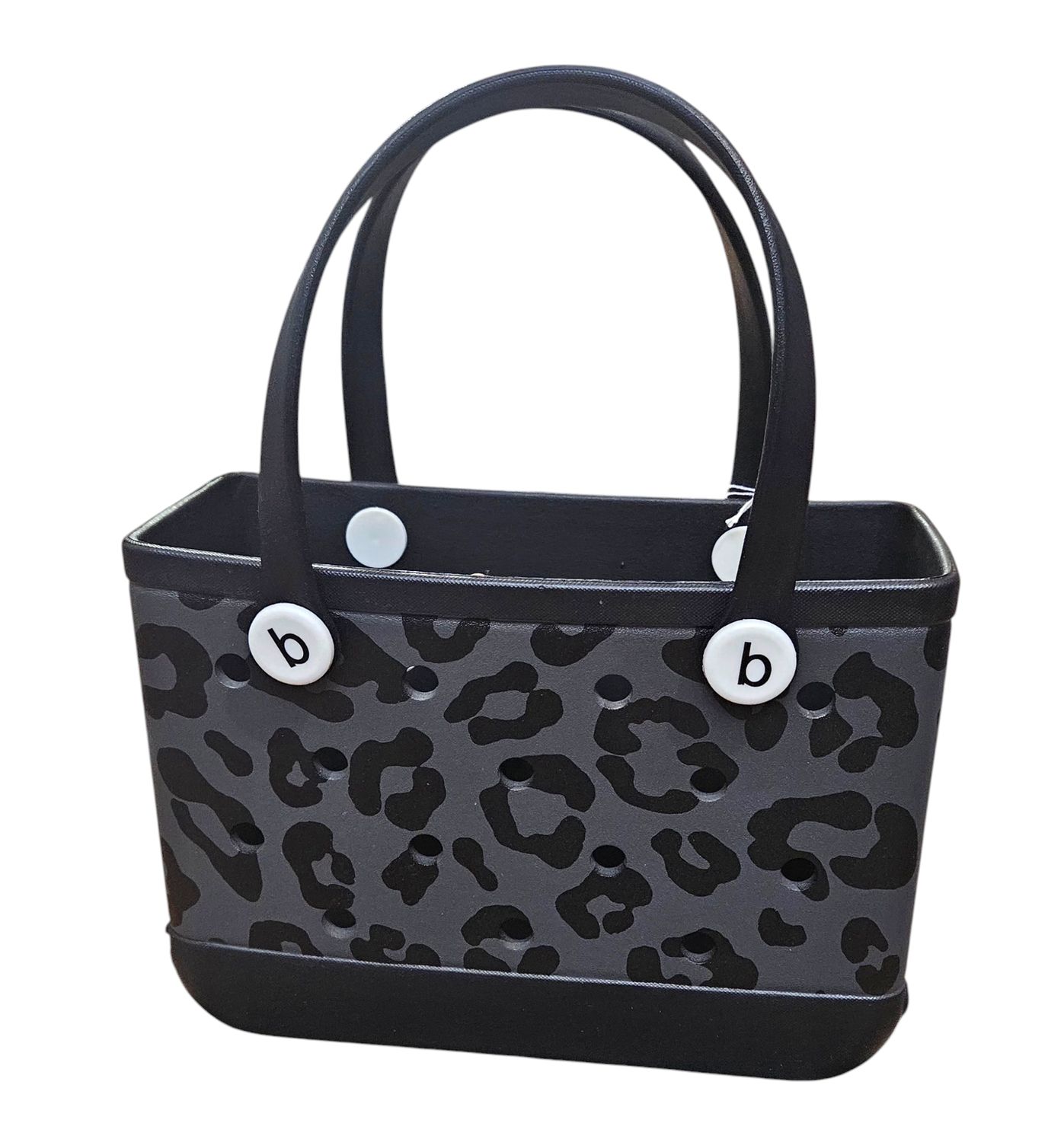 Black Leopard Mini B Bag