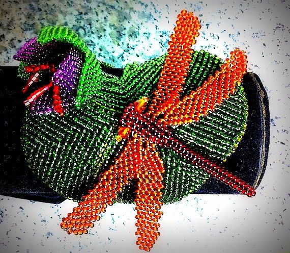 Pattern for beaded dragonfly - peyote and herringbone dragonfly schema