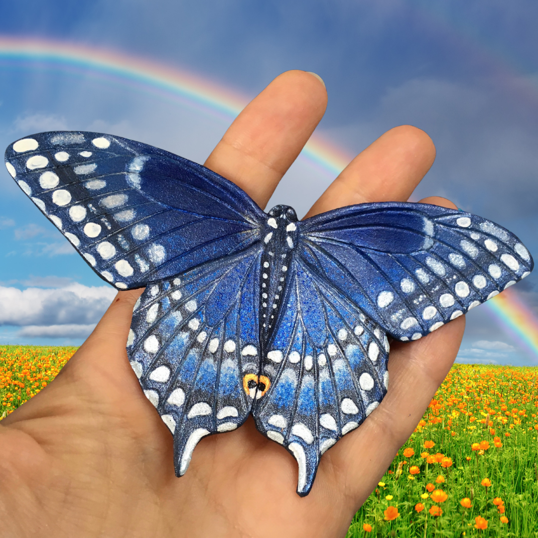 Blue Swallowtail Butterfly Hair Barrette