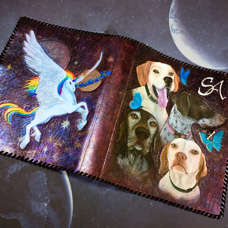 Tooled leather fantasy notebook / notepad / A5 daily planner cover