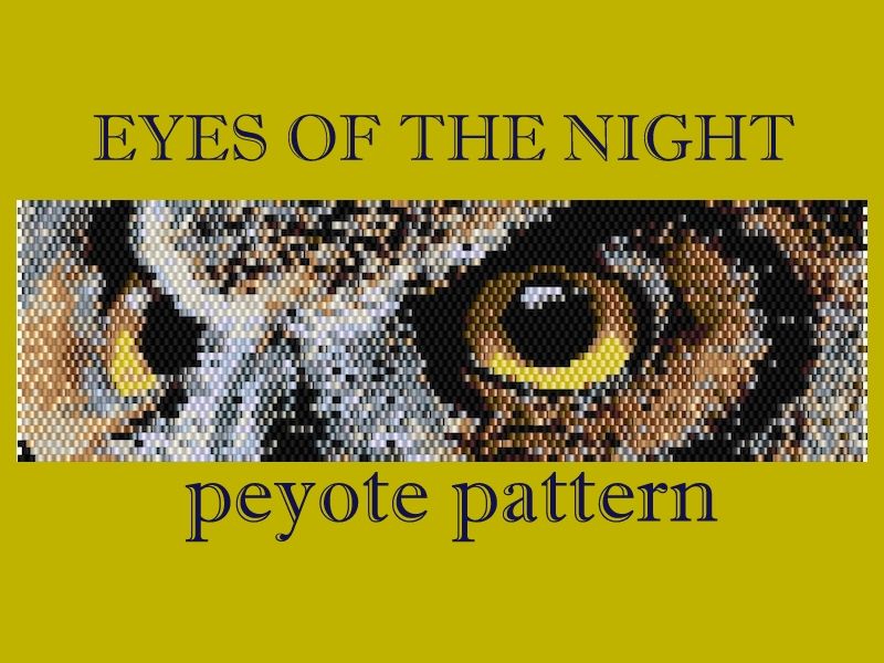 Pattern for peyote beaded bracelet with an owl