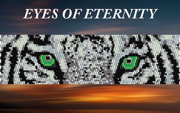 Pattern for peyote beaded bracelet with a white tiger