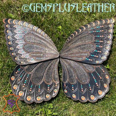Set of Fantasy Tooled leather Butterfly Wings