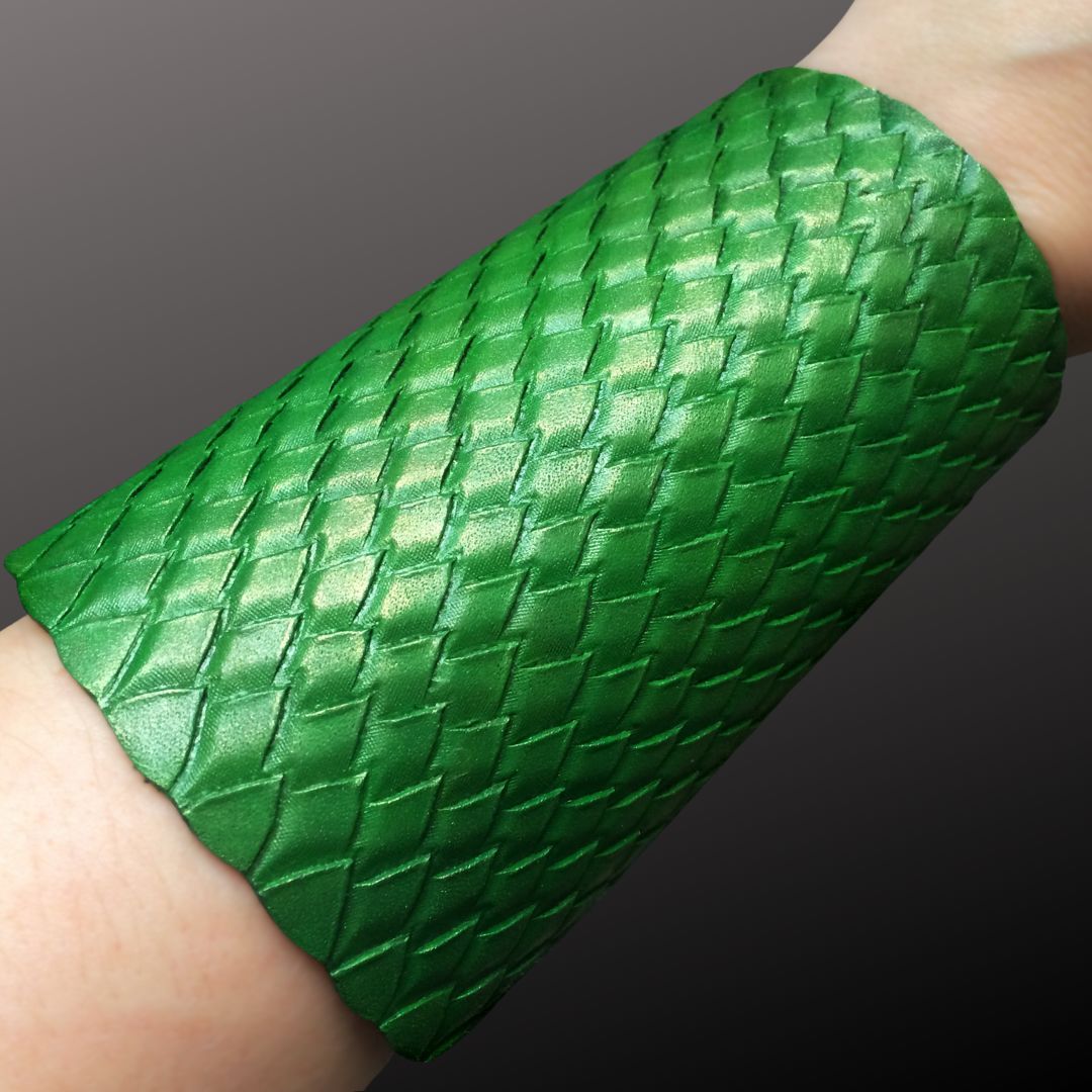 Tooled Leather Bracer a-la Snake Skin
