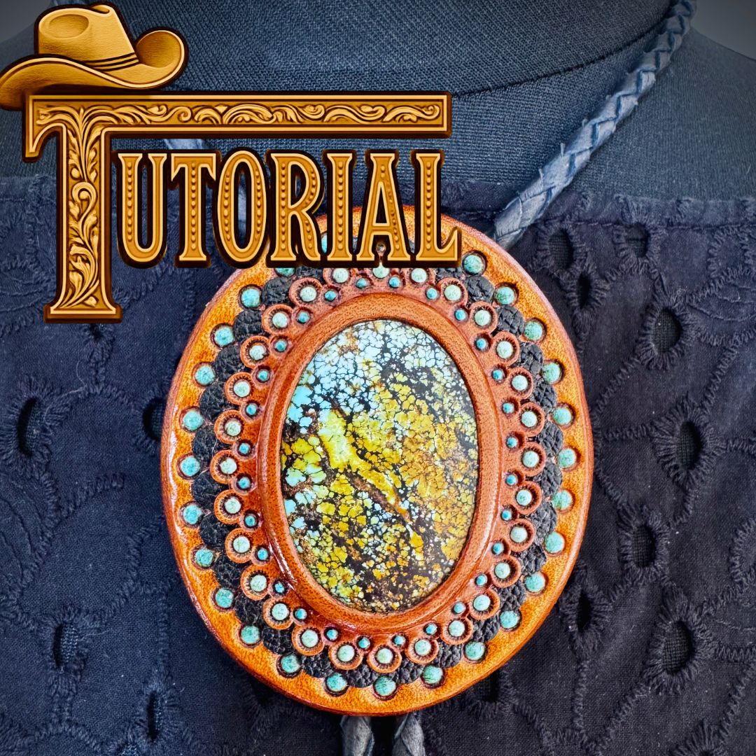 Tutorial for a Tooled Leather Bolo Tie Concho (video +PDF file) - Western Jewelry Making Workshop
