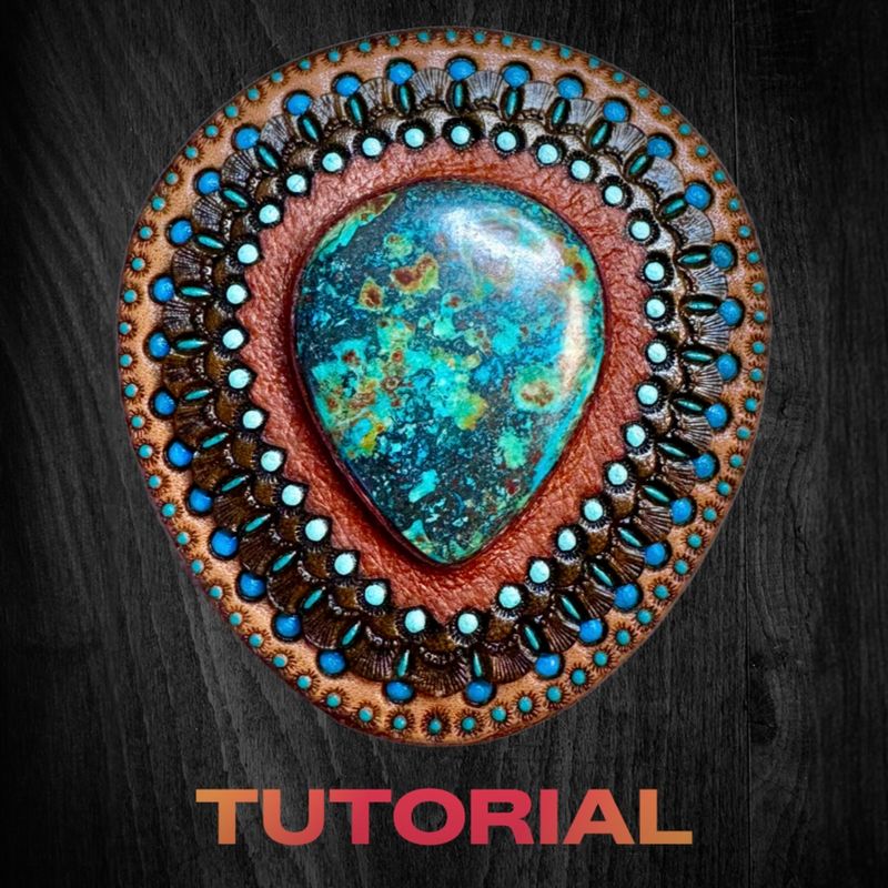Tutorial for a tooled leather concho (video +PDF file) - Stylish bag accessory workshop