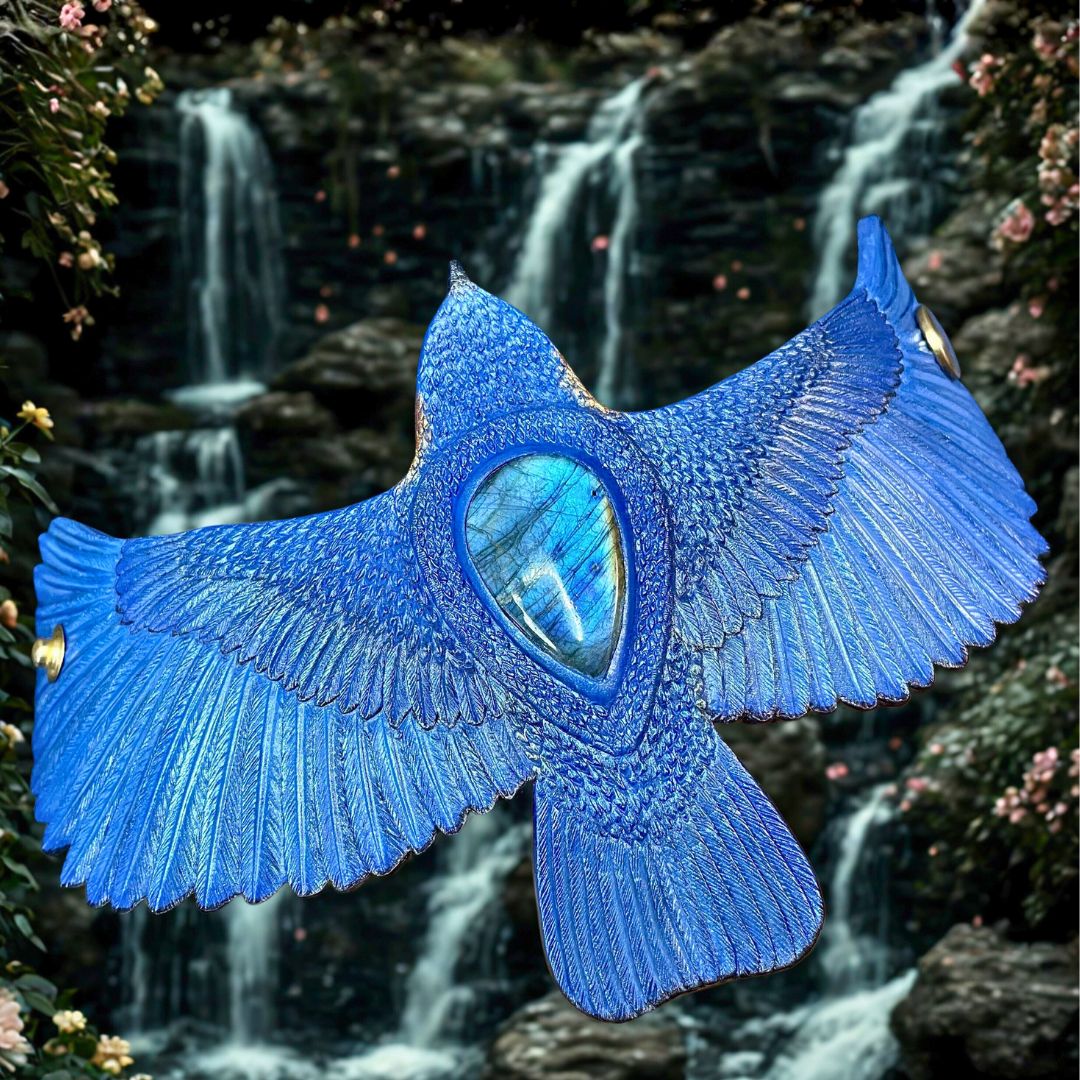 Tooled leather Bluebird bracelet