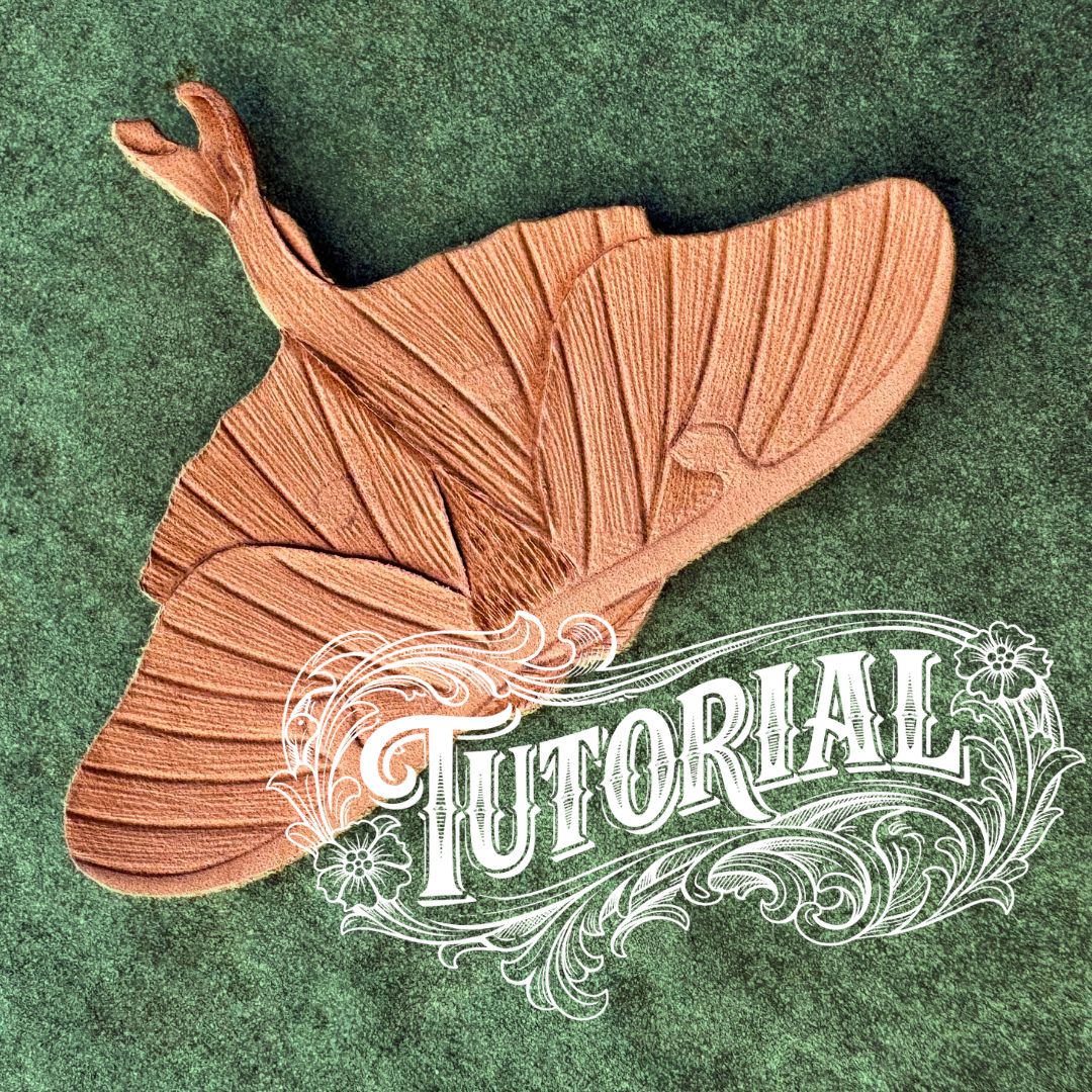 Tutorial for a Tooled Leather Luna Moth - Leather Tooling workshop