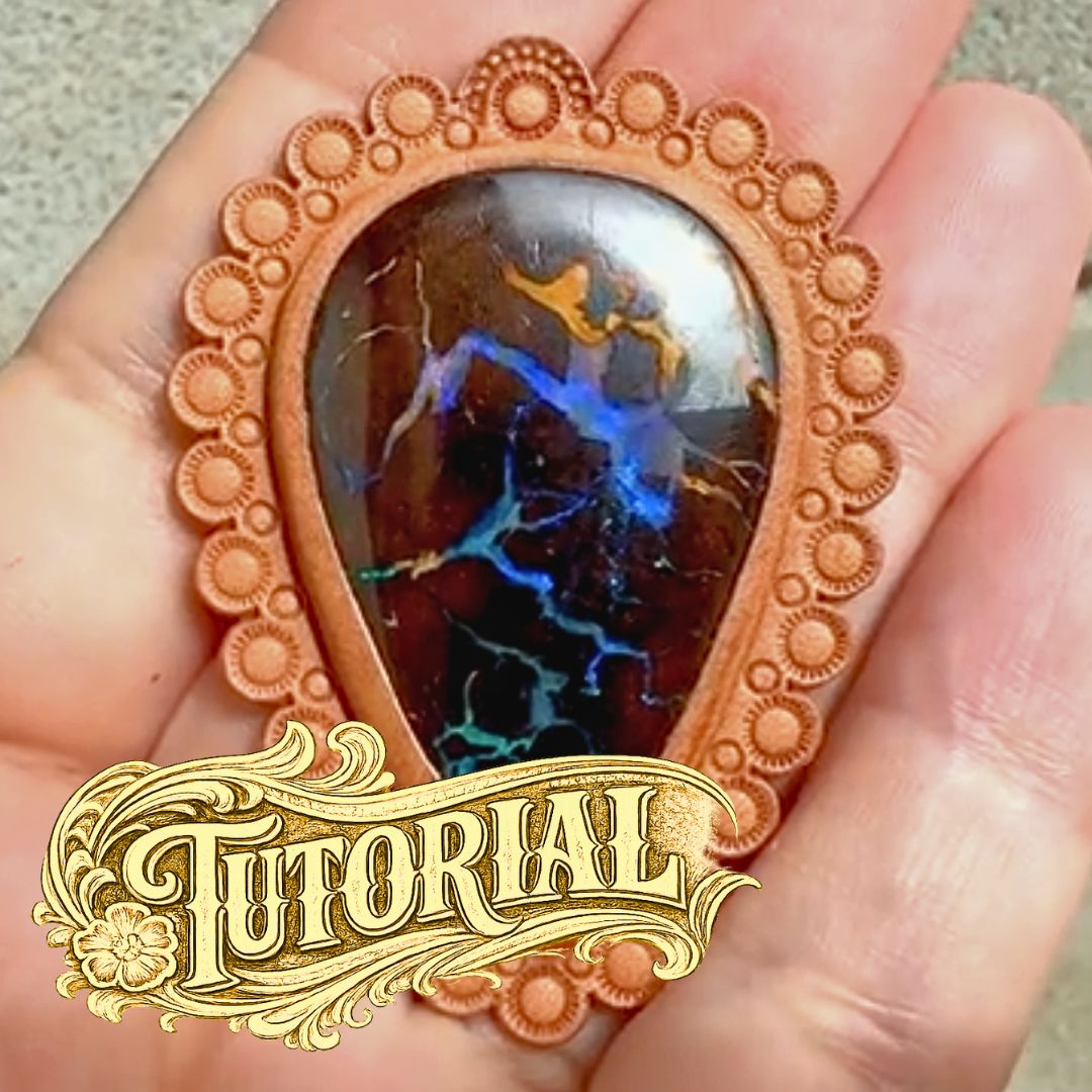 Tooled Leather Gemstone Setting Tutorial