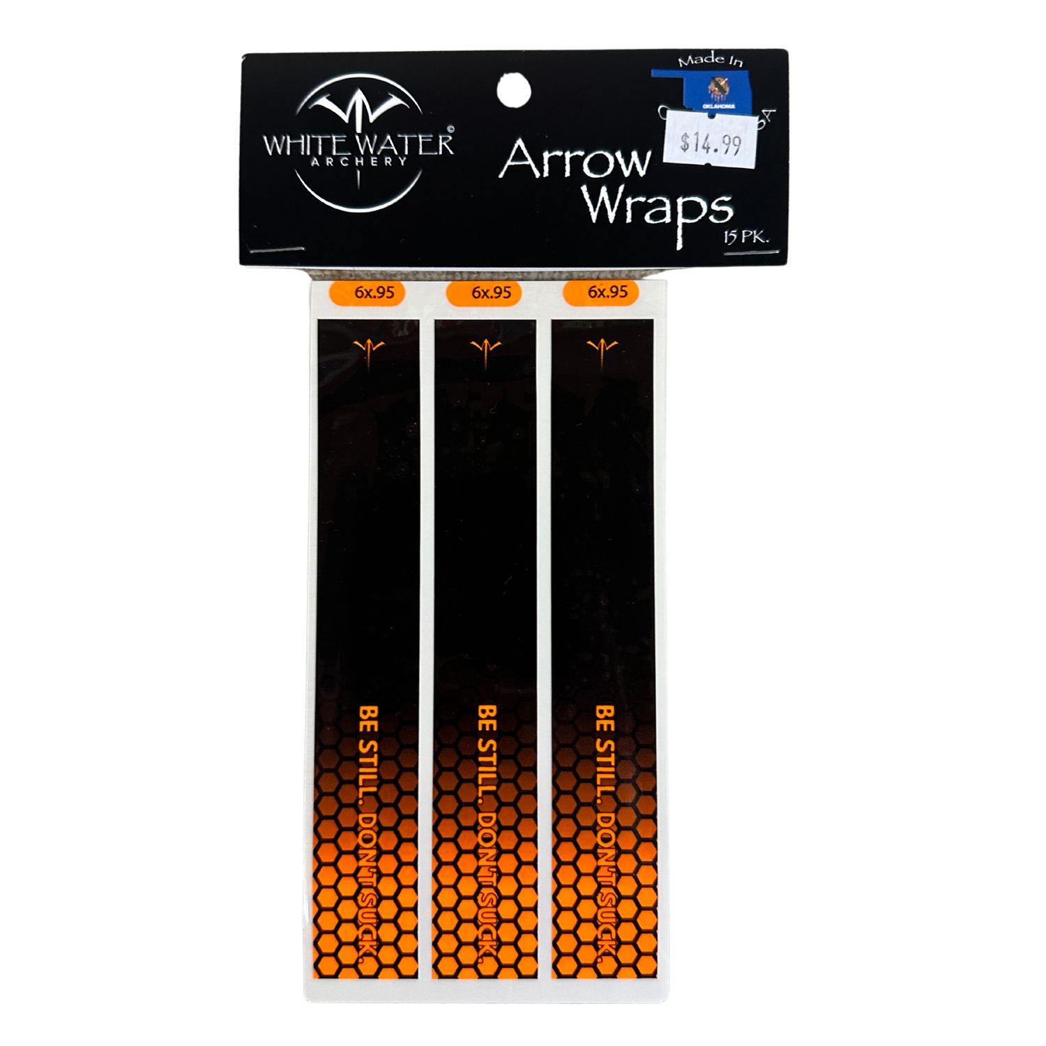 WhiteWater Arrow Wraps - Hexagon BSDS, Color: Orange, Size: 0.85&quot;