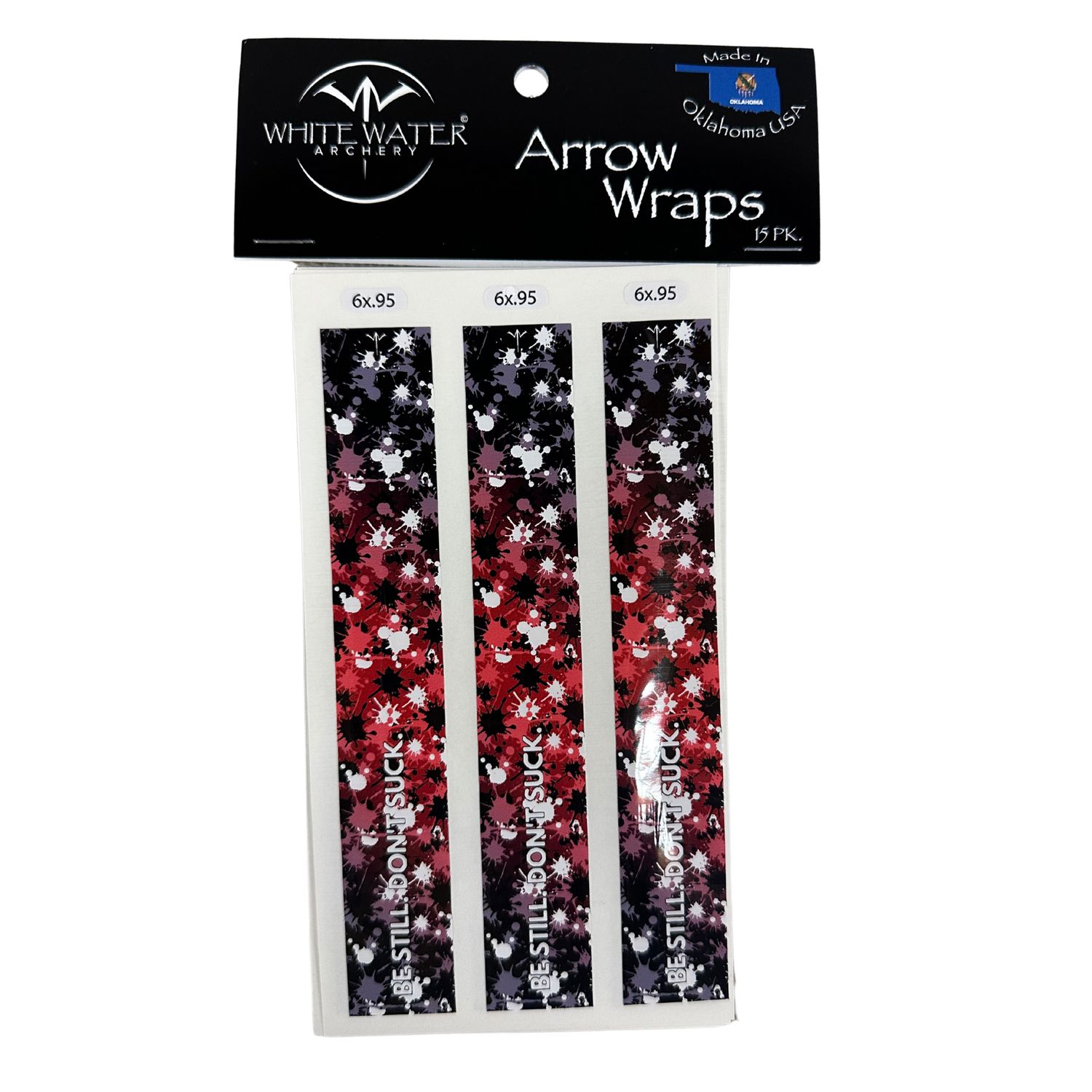 Whitewater Arrow Wraps - Paint Splatter, Color: Red, Size: .85