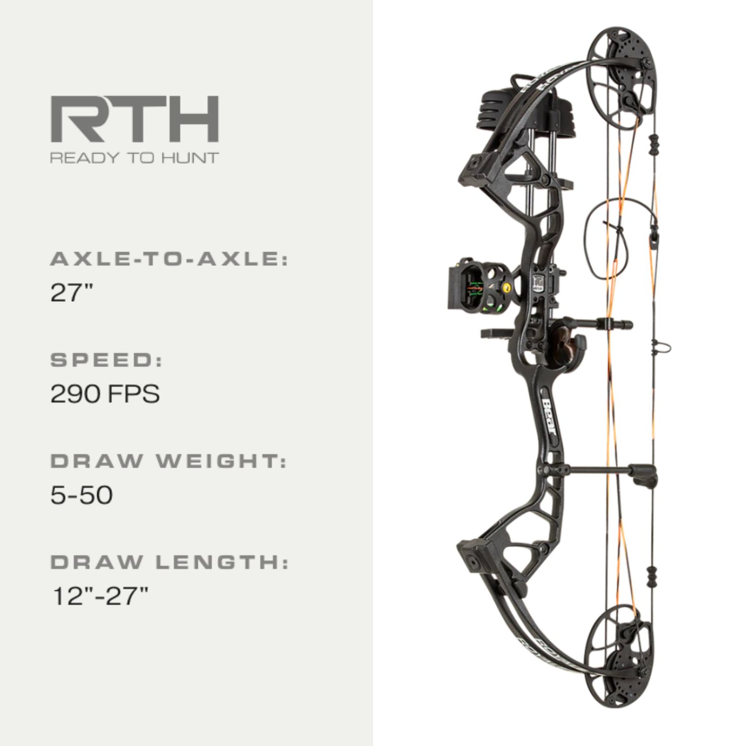 Bear Royal RTH, Color: Black, Orientation: RH, Poundage: 50