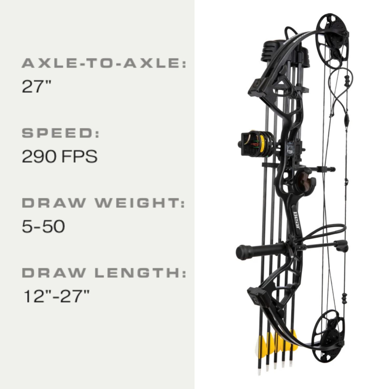 Bear Royal RTH, Color: Black, Orientation: RH, Poundage: 50