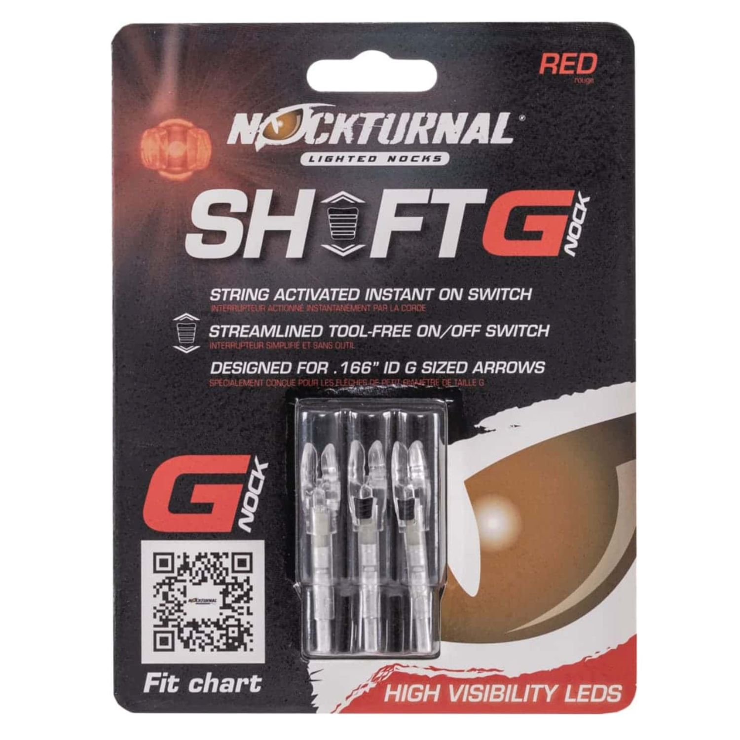 Nockturnal Light Nocks - Shift G Nock, Color: Red