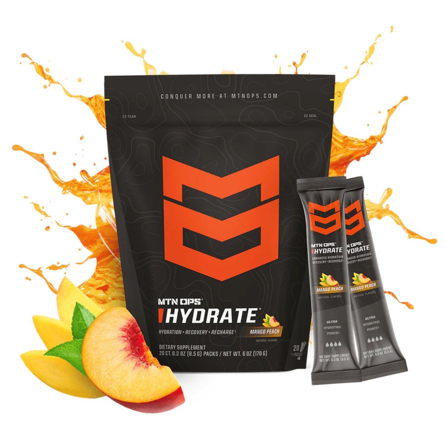 MTN OPS Hydrate, Flavor: Mango Peach 20 Pack