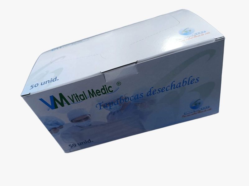 Tapabocas Azul caja por 50 unidades en empaque individual