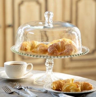 Glass Cake Plate with Dome