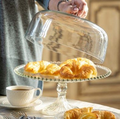 Glass Cake Plate with Dome