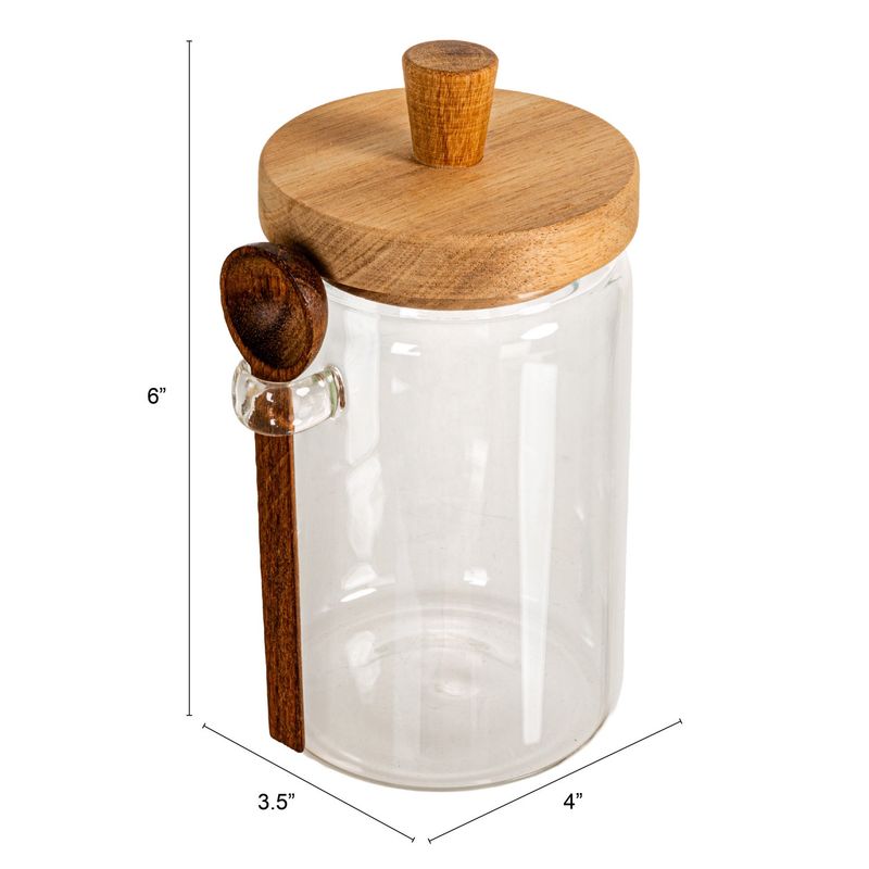 Glass Storage Pot w/ Wood Lid