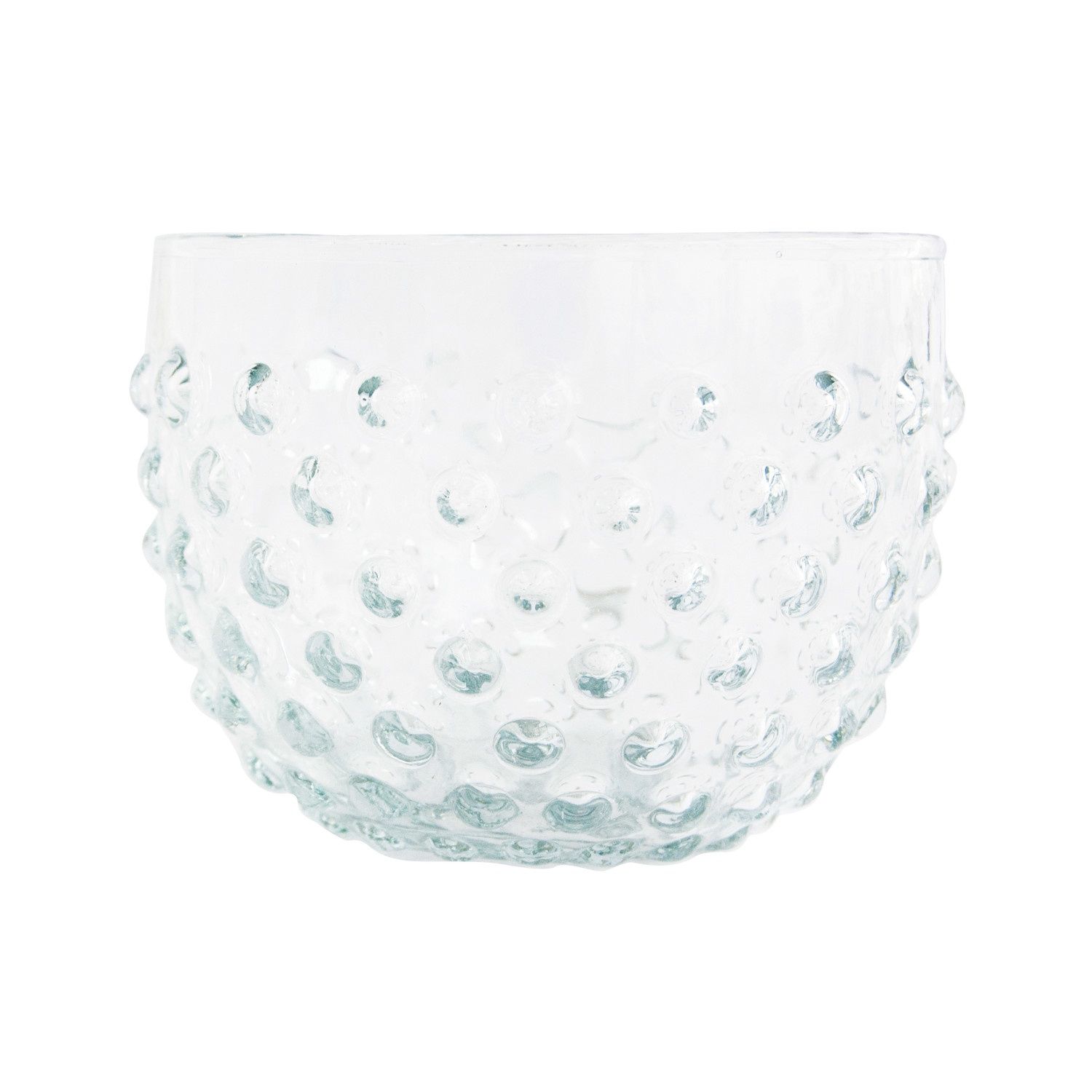 4" Round Glass Hobnail Bowl