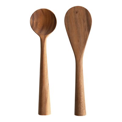 Acacia Wood Standing Spoon &amp; Spatula - Set