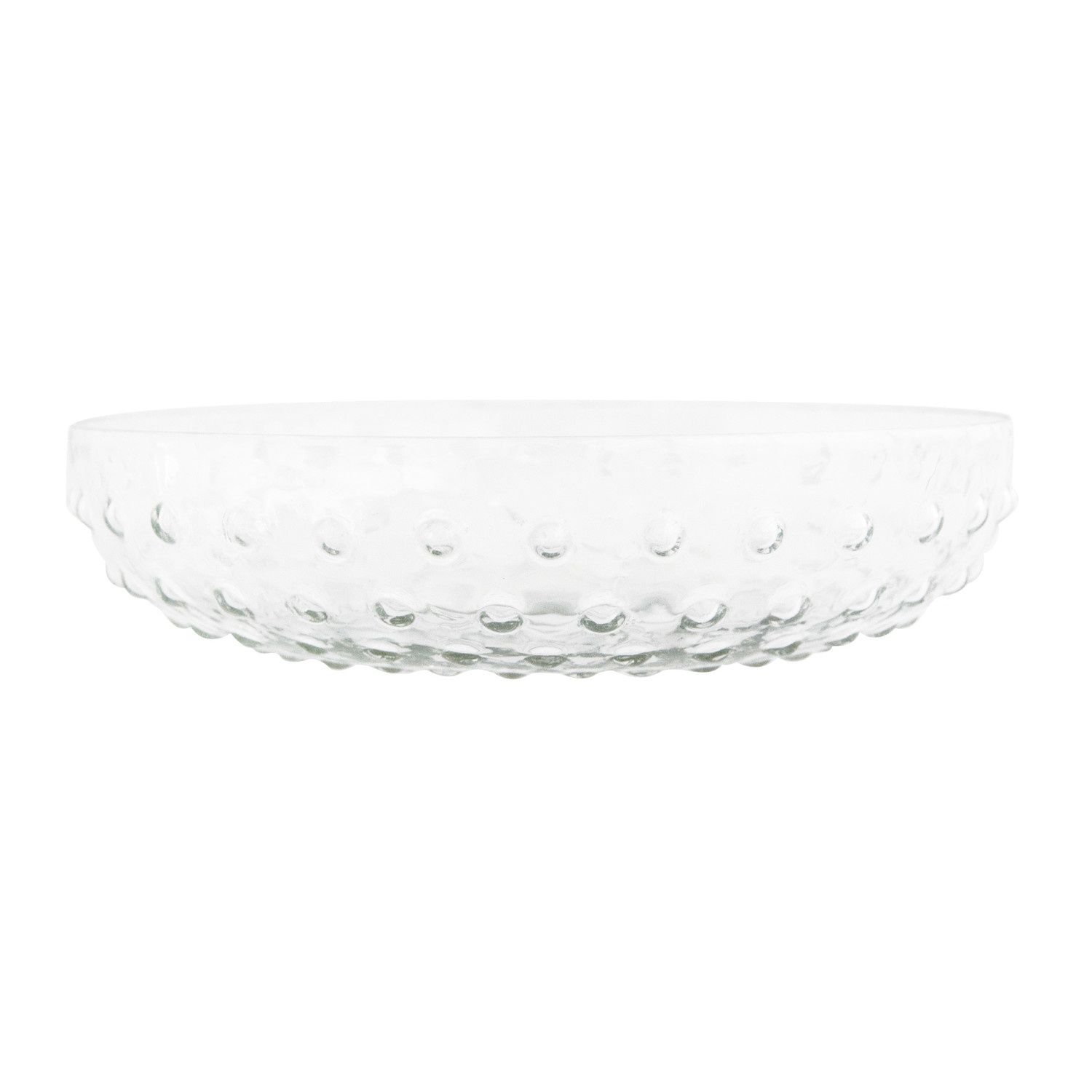 Glass Hobnail Low Bowl - 8"