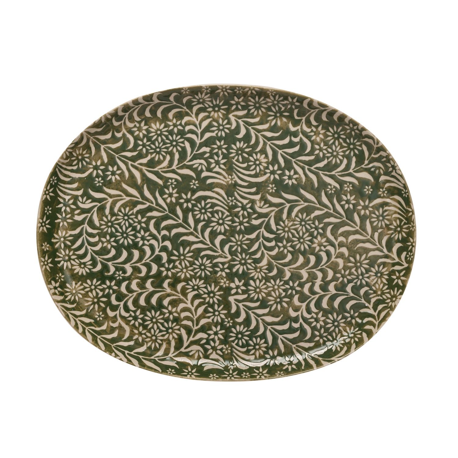 Stoneware Platter w/ Botanicals