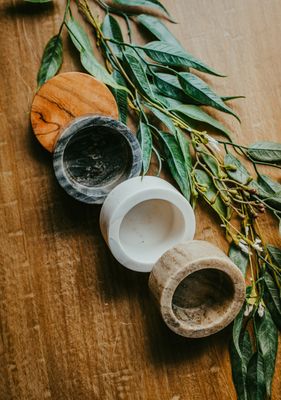 Marble Jar w/ Lid- set of 3