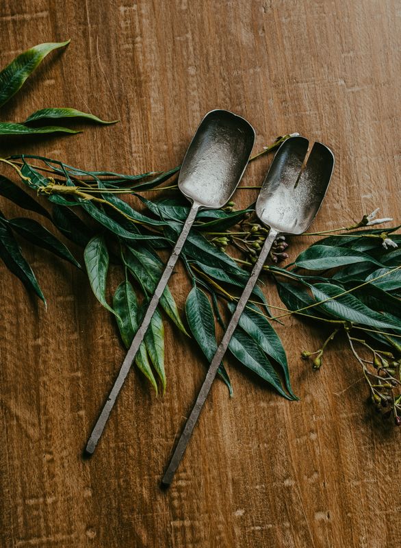 Hayes Salad Servers - Silver