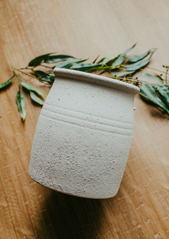 Terra-Cotta Crock- White