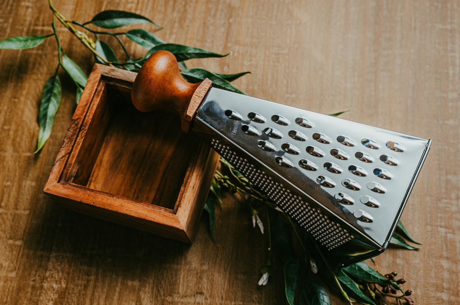 Stainless Steel Grater with Acacia Wood Handle