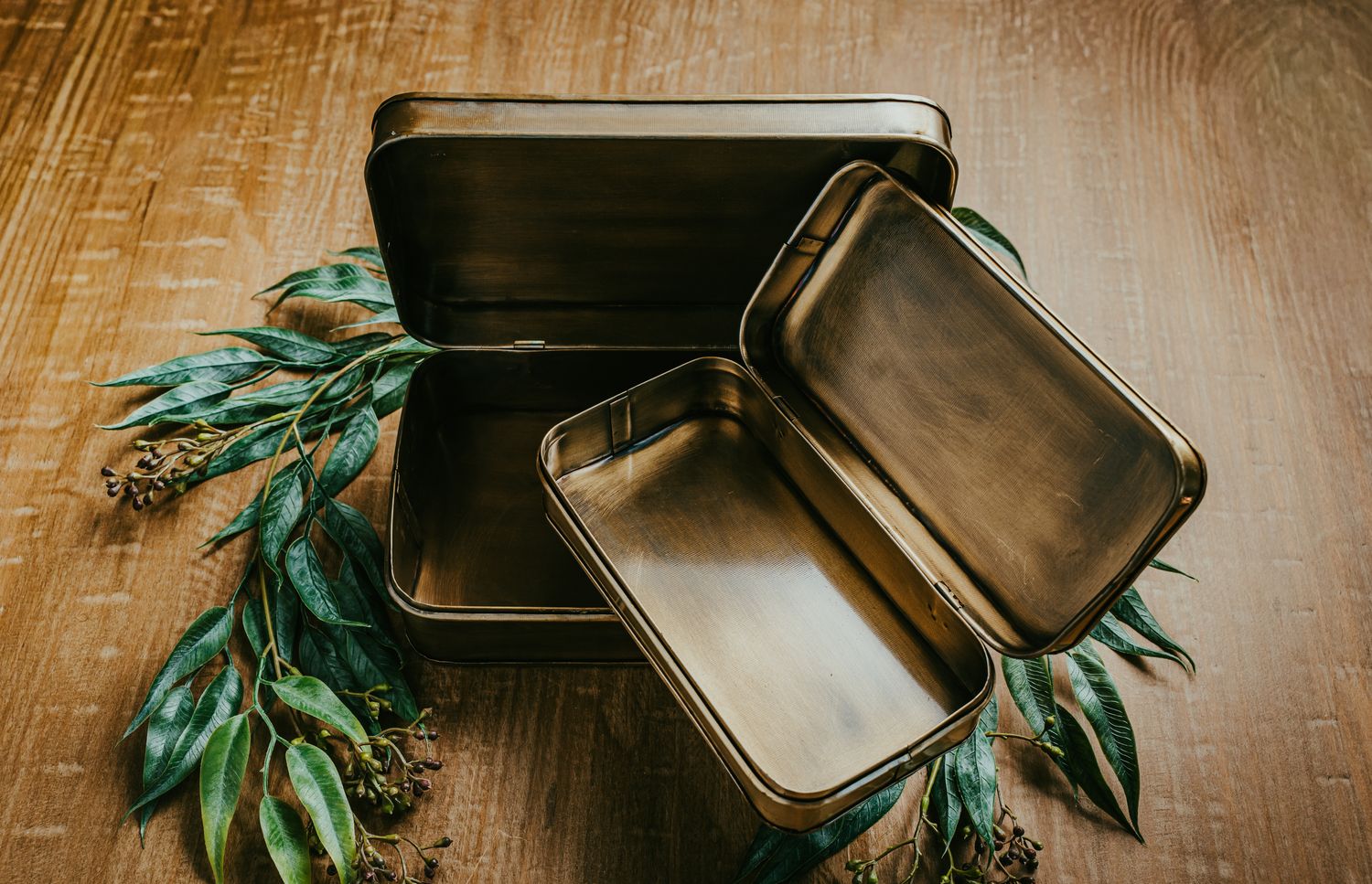 Brass Metal Boxes- Set of 2