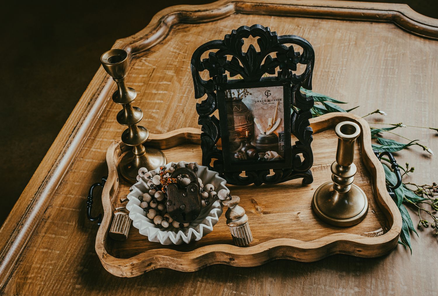 Taper Holders Antique Finish, Set of 2