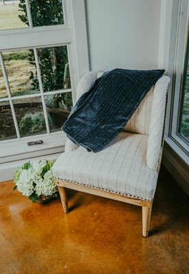 Cotton Velvet Throw w/ Kantha Stitch