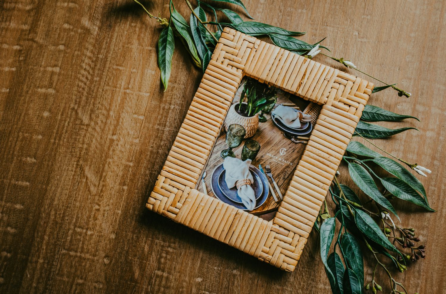 Rattan Photo Frame 4x6