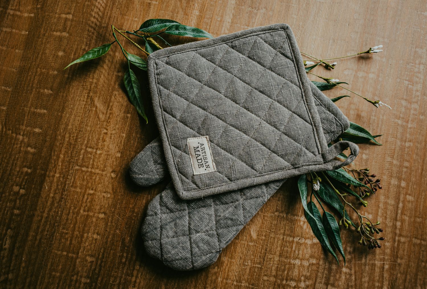 Stone Washed Pot Holder Set of 2