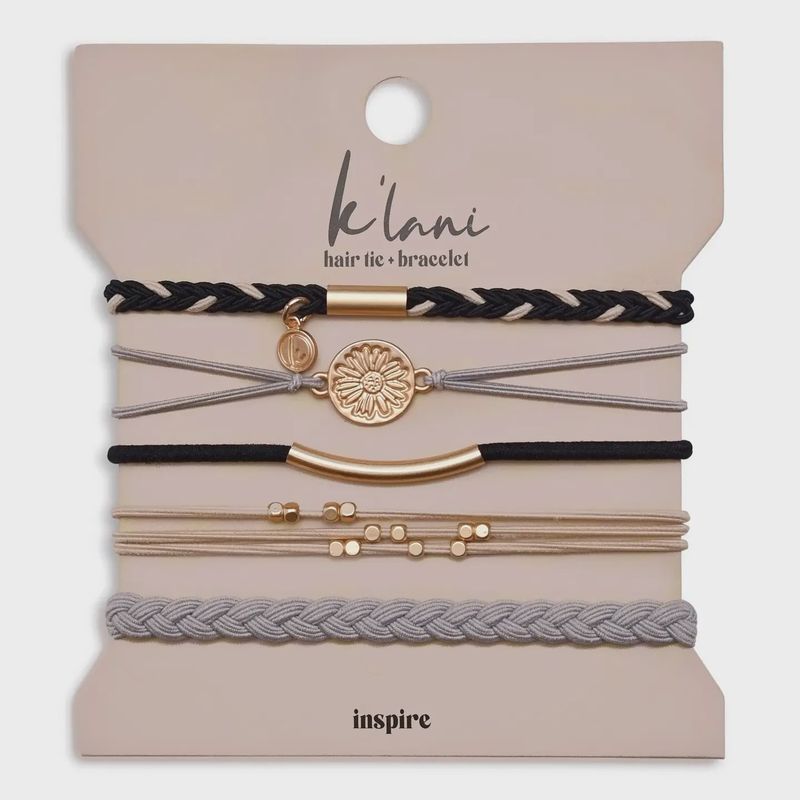 "Inspire" Flower Charm Hair Tie Bracelets