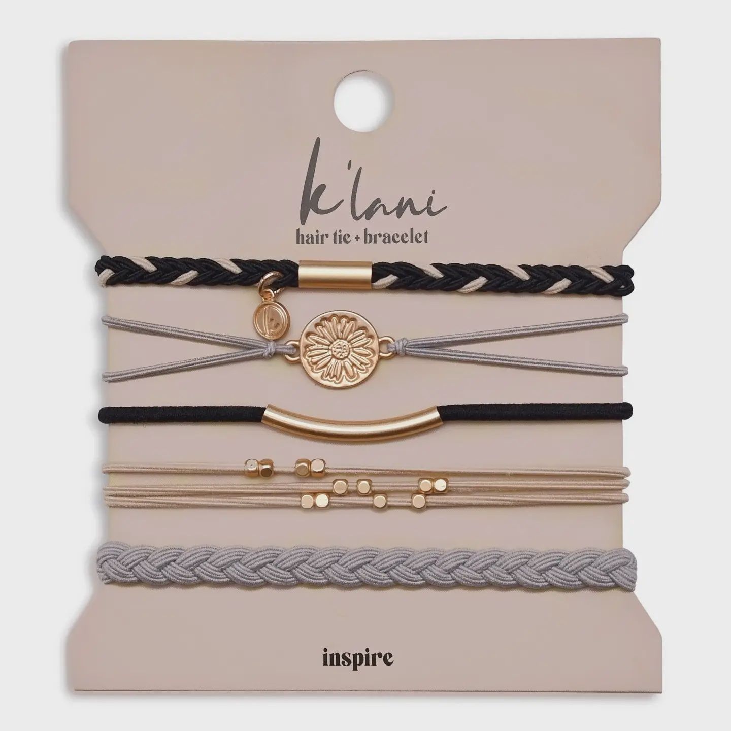 "Inspire" Flower Charm Hair Tie Bracelets, Size: Small