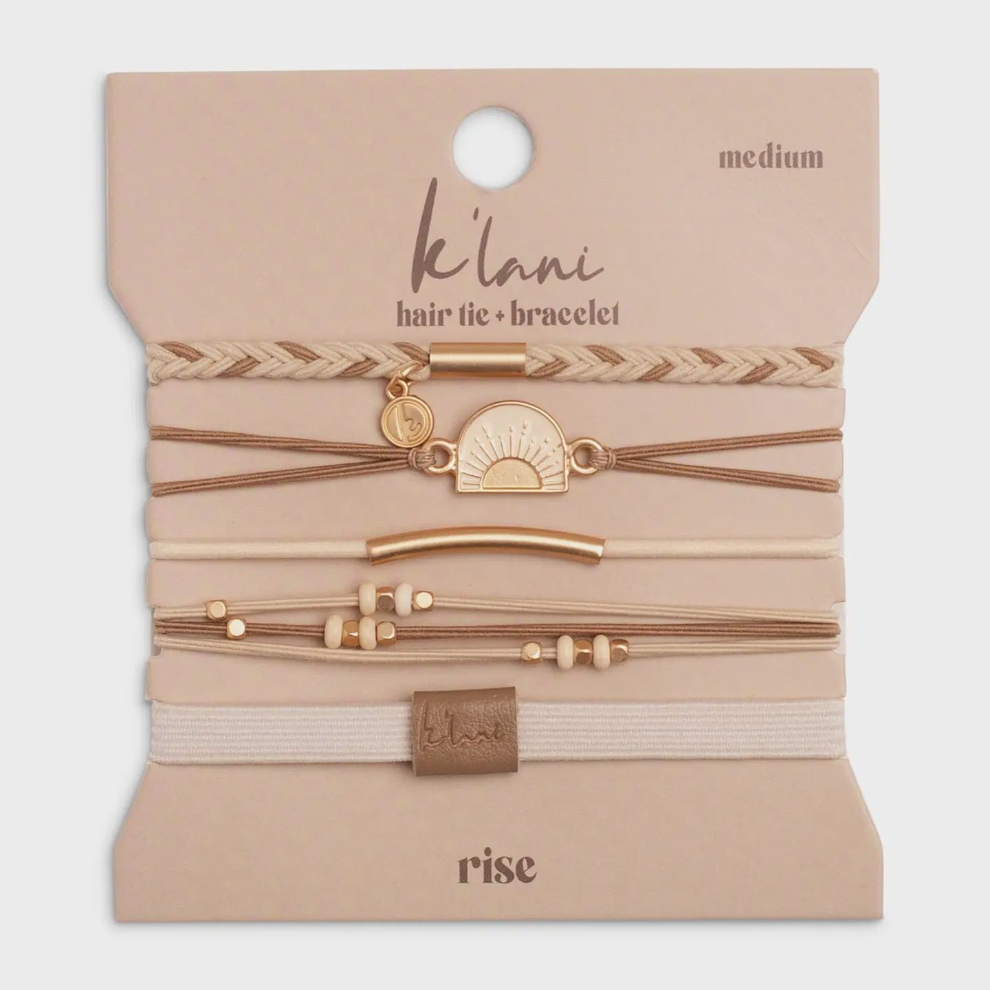 "Rise" Gold Sun Hair Tie Bracelets, Size: Small