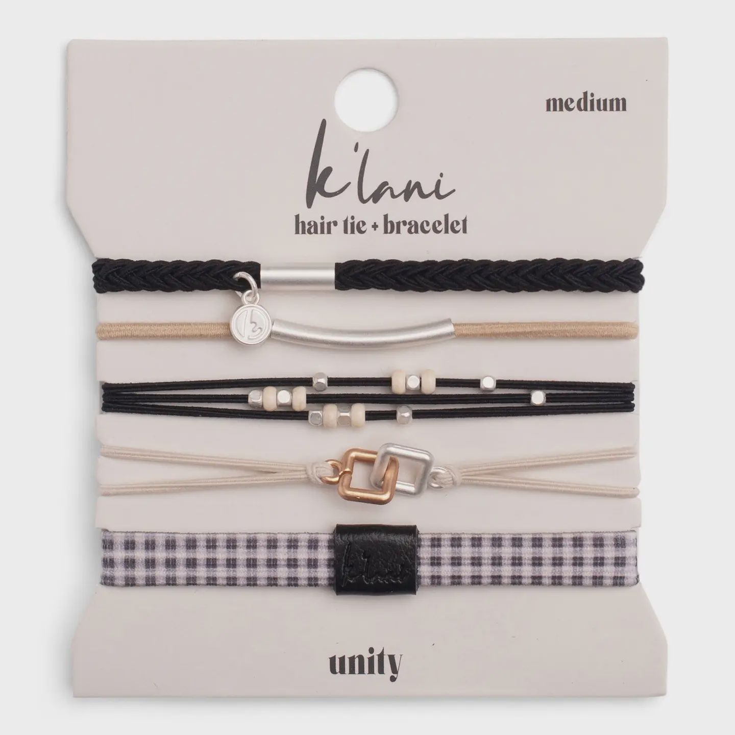 "Unity" Interlocking Charm Hair Tie Bracelet, Size: Small