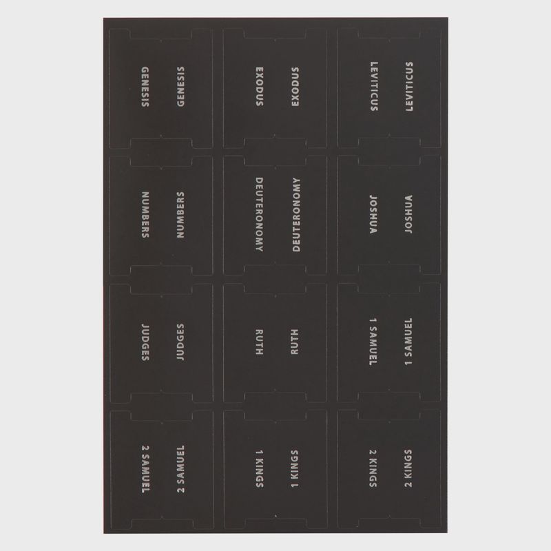 Bible Indexing Tabs Black w/ Silver Foil