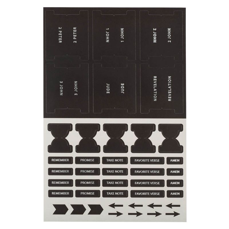 Bible Indexing Tabs Black w/ Silver Foil